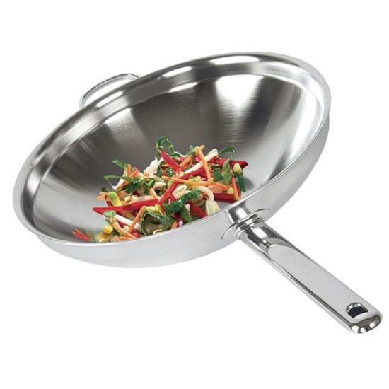 Wok serpenyő, rozsdamentes acél, 7 rétegű, 32 cm/3,5L, "Apollo" - Demeyere