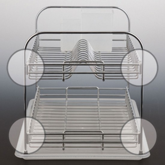 Kétszintes szárító edényekhez és evőeszközökhez 47 x 32 x 31 cm - Tekno-tel