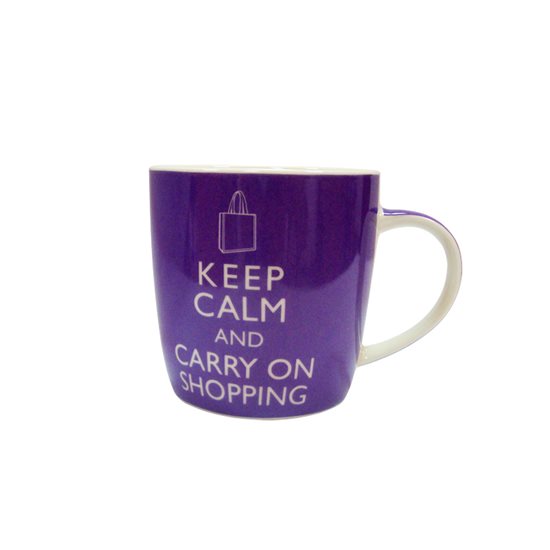 Nuova R2S porceláncsésze 350 ml "Keep calm and carry on shopping"