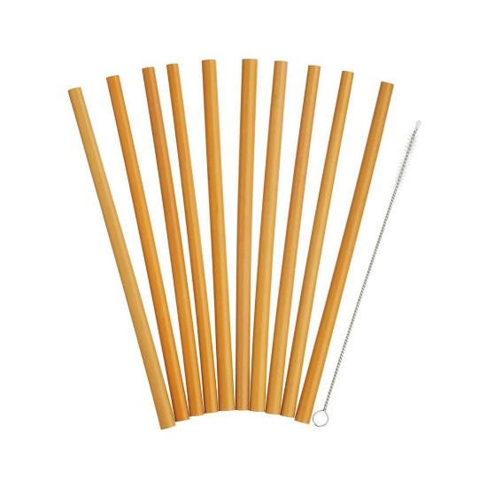 Natural Elements - 10 db bambuszból készült szívószál, 19 cm