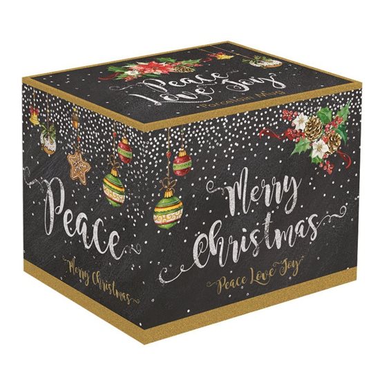 Porcelán bögre 350 ml, karácsonyi motívummal "Peace Love Joy"- Nuova R2S