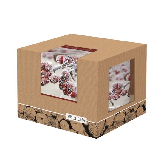 Nuova R2S porcelán bögre 350 ml, karácsonyi motívummal "Frozen Cranberries"