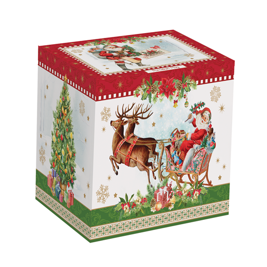 Piros porcelán bögre "Vintage Christmas" 350 ml - Nuova R2S