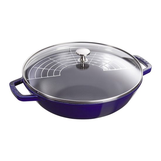 Staub wok 30 cm, öntöttvas, Dark Blue