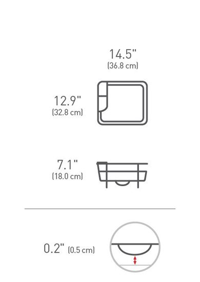 simplehuman - Edényszárító , rozsdamentes acél, 36,8 x 32,8 x 18 cm