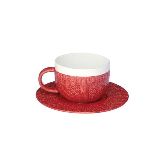 Nuova R2S csésze tányérral 300 ml, piros