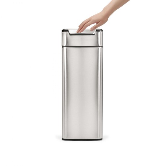 Simplehuman ~  40 literes "Kecses/Slim" formájú, érintő nyitású rozsdamentes acél szemetes