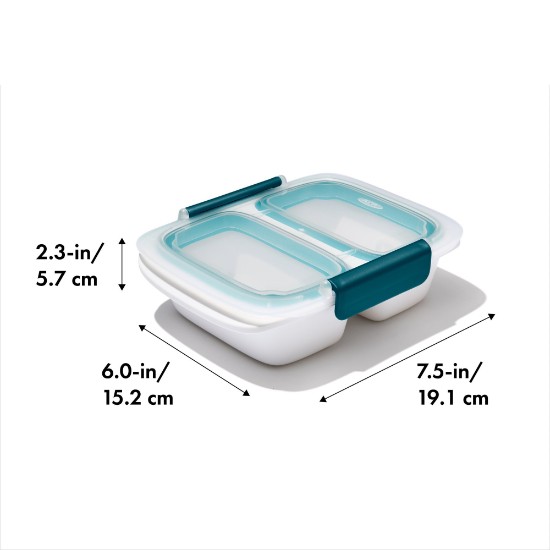 Prep & Go osztott ételtartó 2 rekesszel, 19,1 x 15,2 cm, műanyag - OXO