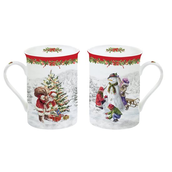 2 darabos porcelán bögre készlet 250 ml, karácsonyi motívumokkal - Nuova R2S