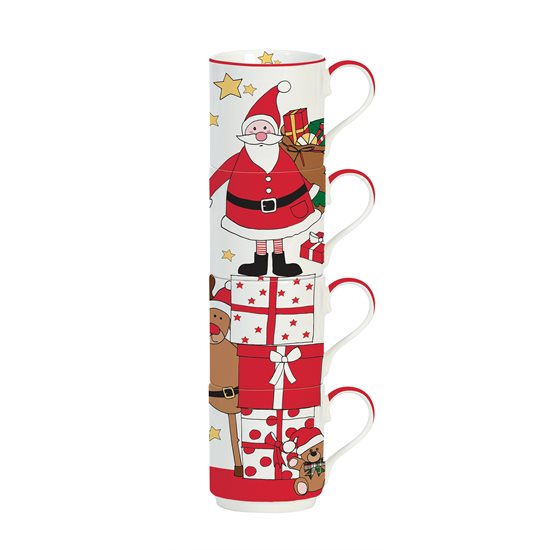 Nuova R2S ~ 4 db. 275 ml-es "Santa and Friends - Presents" porcelán bögre készlet