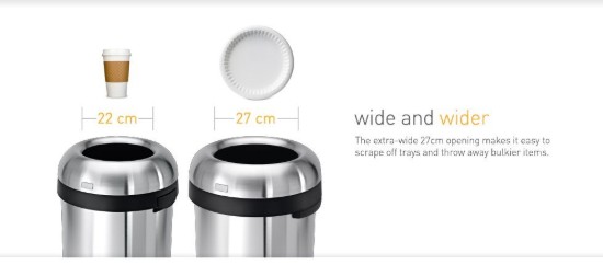 simplehuman szemetes, 80 L, rozsdamentes acél 