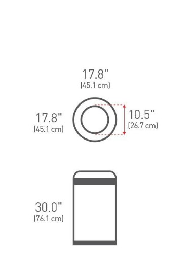 simplehuman szemetes, 80 L, rozsdamentes acél 