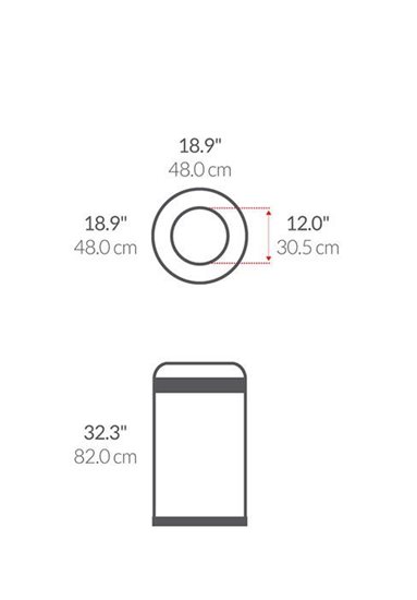 simplehuman rozsdamentes acél szemetes, 115 L 