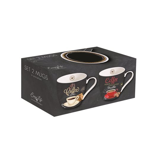 Nuova R2S 2 db. porcelán bögre készlet 350 ml "It's coffee time"