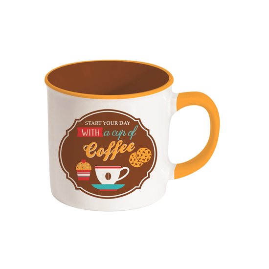 Nuova R2S porcelán bögre 300 ml "Start your day with Coffee"