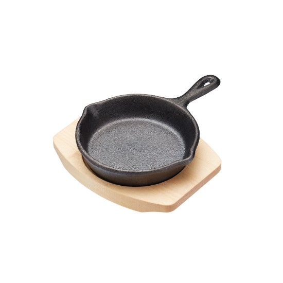 Kitchen Craft mini serpenyő fa alátéttel 11,5 cm