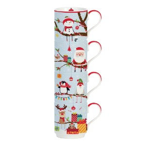 Nuova R2S 4 darabos porcelán bögre készlet "Christmas Tree", 275 ml