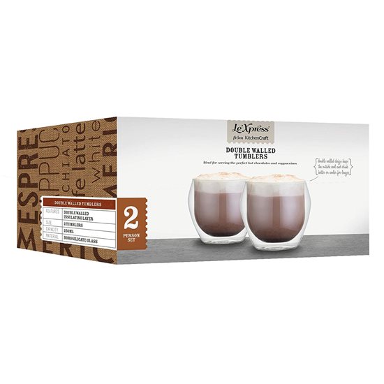 2 db cappuccino pohár készlet, LE'XPRESS, 250 ml - a Kitchen Crafttól