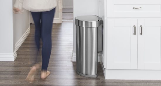 Simplehuman - 45 litres félkör alakú rozsdamentes acél szemetes; érzékelővel