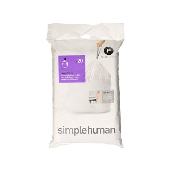 simplehuman - P kódú ~ 50 - 60 literes / 20 db, műanyag szemeteszsákok