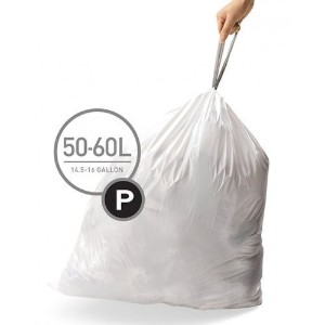 Szemeteszsákok, P kód, 50-60 L / 20db, műanyag - "simplehuman"
