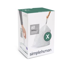 simplehuman szemeteszsák kód X, 80 L/ 60 darab