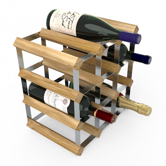 RTA – Light Oak fenyőfa borospolc 12 üveg bor tárolásához