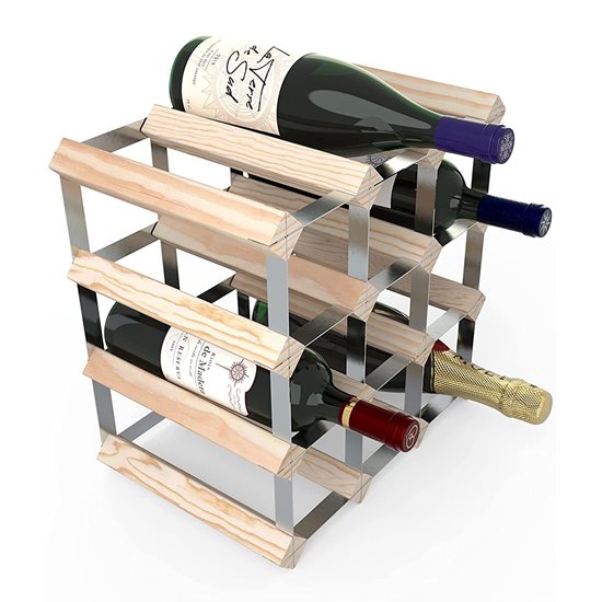 RTA – Natur fenyőfa borospolc 12 üveg bor tárolásához