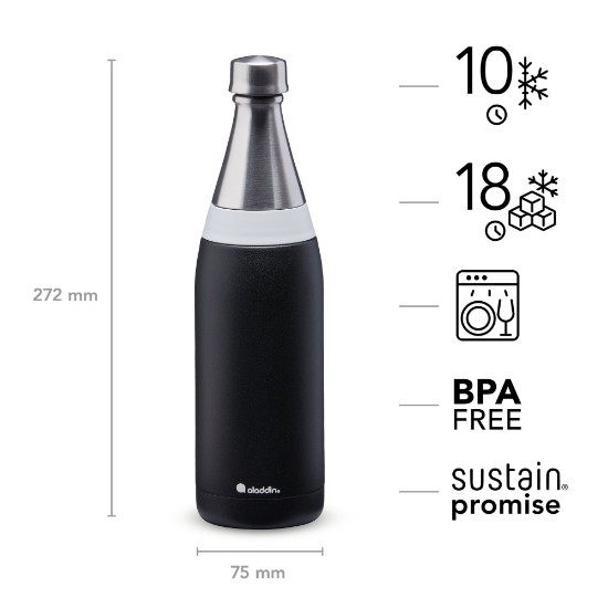 Aladdin - 600 ml-es Lava Black rozsdamentes acél palack - Thermavac