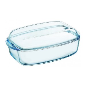 Téglalap alakú edény fedővel, hőálló üvegből, "Essentials", 4,4L + 2,3L - Pyrex