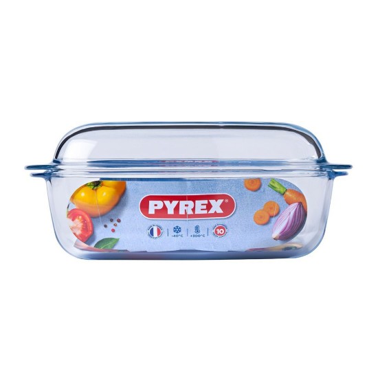 Téglalap alakú edény fedővel, hőálló üvegből, "Essentials", 4,4L + 2,3L - Pyrex