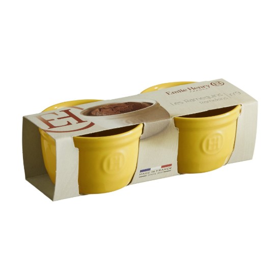 Emile Henry 2 darabos ramekin tárolódoboz készlet, 9 cm Provence Yellow