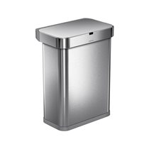 simplehuman - Szemetes, téglalap alakú, 58 literes, érzékelővel és hangvezérléssel, rozsdamentes acél