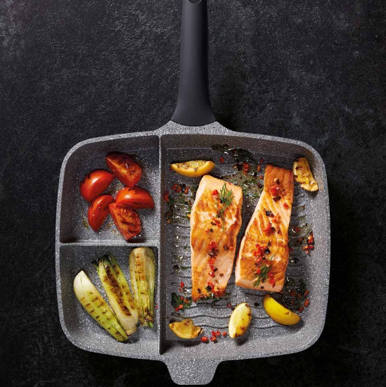 Kitchen Craft grill serpenyő 3 rekesszel, alumíniumból