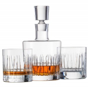 Schott Zwiesel - Dekanter és 2 whiskys pohár, kristályüveg, "Basic Bar Motion" 