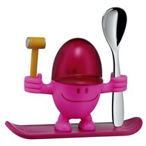 WMF "Mc Egg" tojástartó és -tálaló készlet kanállal, rózsaszín