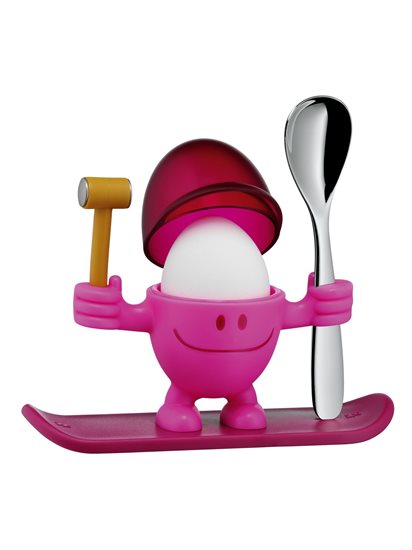 WMF "Mc Egg" tojástartó és -tálaló készlet kanállal, rózsaszín