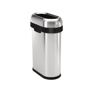 Simplehuman Slim Tető nélküli szemetes, 50 L, rozsdamentes acél