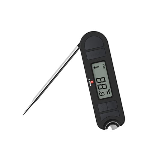 Konyhai hőmérő, üvegnyitóval ellátva, szine fekete –Zokura