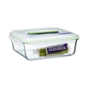 Élelmiszertároló edény fogantyúval, "Handy" termékcsalád, 2000 ml, üvegből - Glasslock