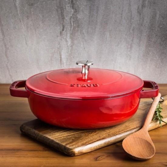 Staub chistera lábas, 28 cm, Piros