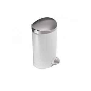 simplehuman pedálos szemetes kosár, 6 L, acél, fehér