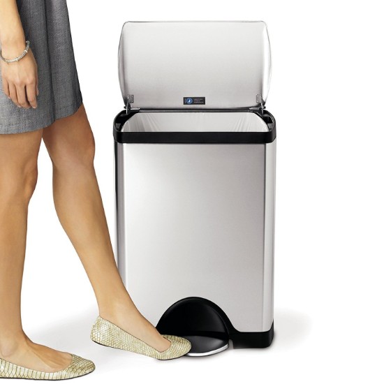 simplehuman Pedálos szemetes kosár, 30 l, acél