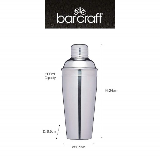 BarCraft - Rozsdamentes acél koktél shaker 500 ml
