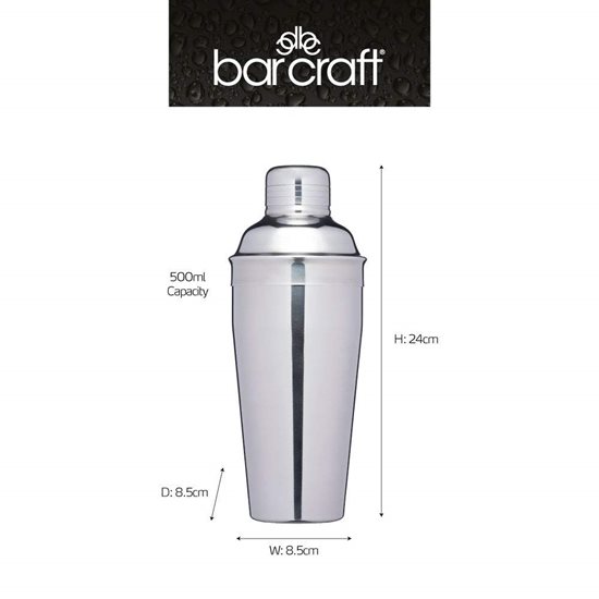 Rozsdamentes acél koktél shaker 500 ml "BarCraft" - a Kitchen Crafttól