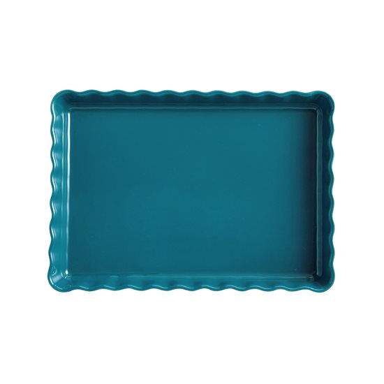 Emile Henry Kerámia tortasütő tál 33,5 x 24 cm/1.9 l, Mediterranean Blue