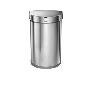 Simplehuman - 45 litres félkör alakú rozsdamentes acél szemetes; érzékelővel