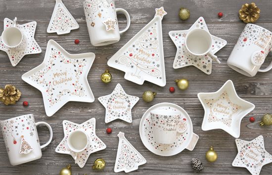 Nuova R2S "Merry Christmas" porcelán csésze készlet tányérral, 150 ml