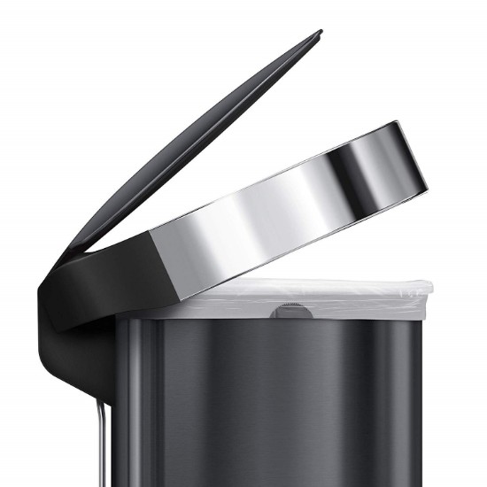 simplehuman Pedálos szemetes kosár 45 l, acél, fekete