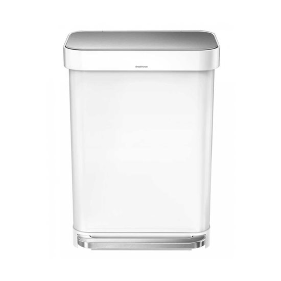 simplehuman Pedálos szemetes kosár 55 L, rozsdamentes acél, fehér